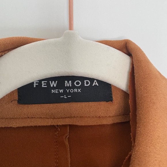 L Few Mode Trench Style Faux Suede Coat Jacket NO BELT - Picture 5 of 7